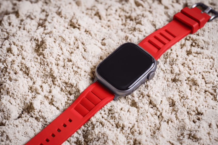 Shark Gill Rubber Band – For Apple Watch - Red - BluShark Straps