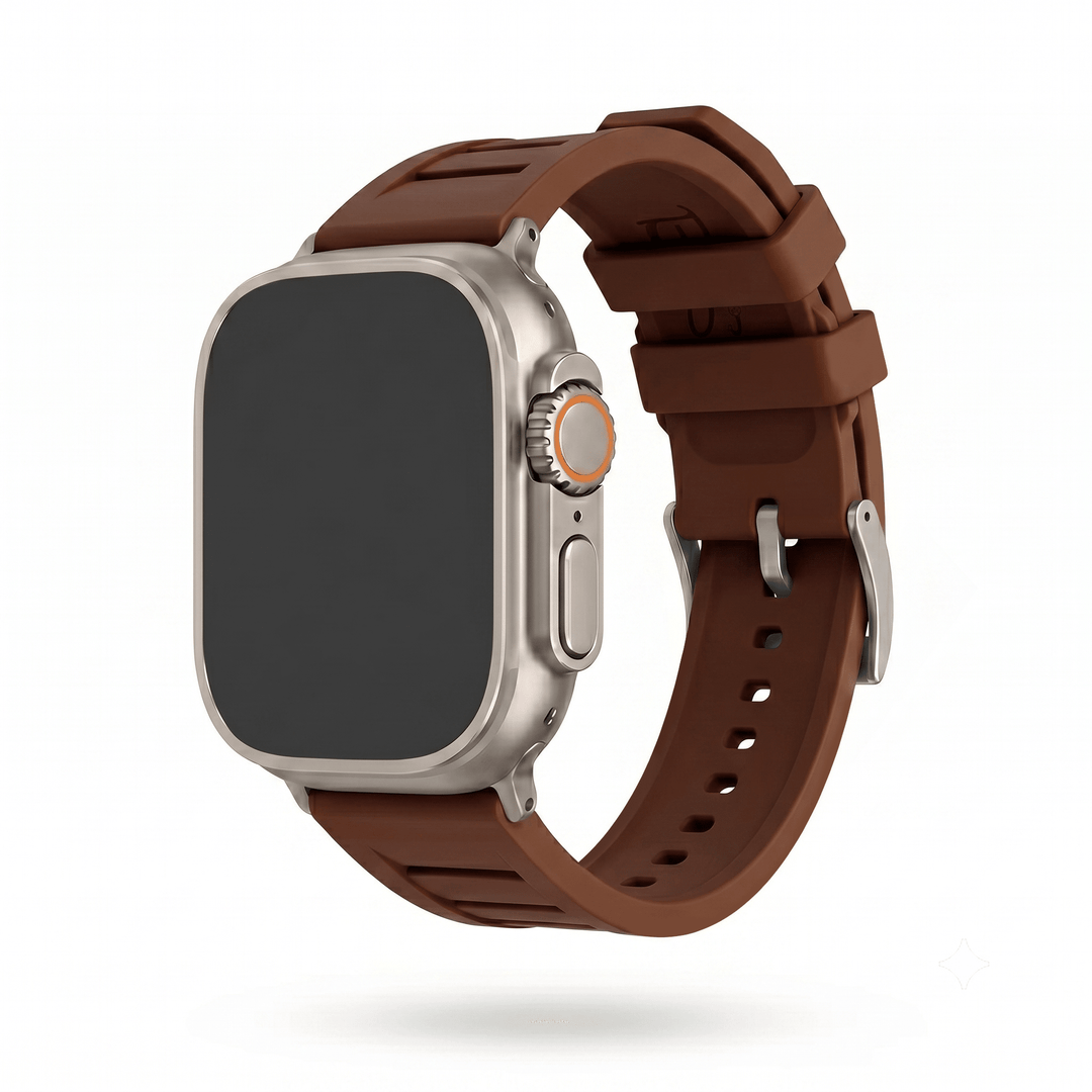 Shark Gill Rubber Band - For Apple Watch ULTRA - Brown - BluShark Straps