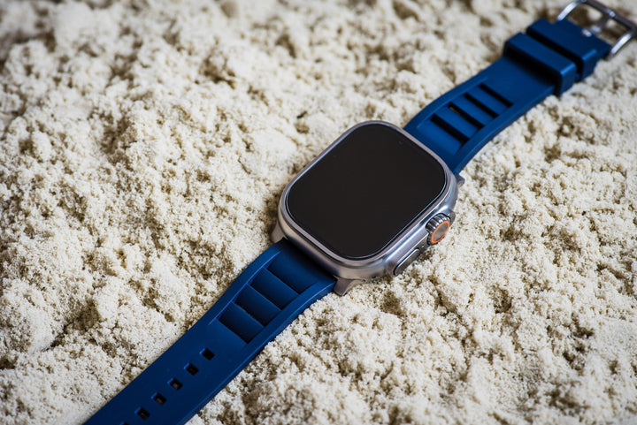 Shark Gill Rubber Band - For Apple Watch ULTRA - Dark Blue - BluShark Straps