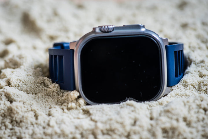 Shark Gill Rubber Band - For Apple Watch ULTRA - Dark Blue - BluShark Straps