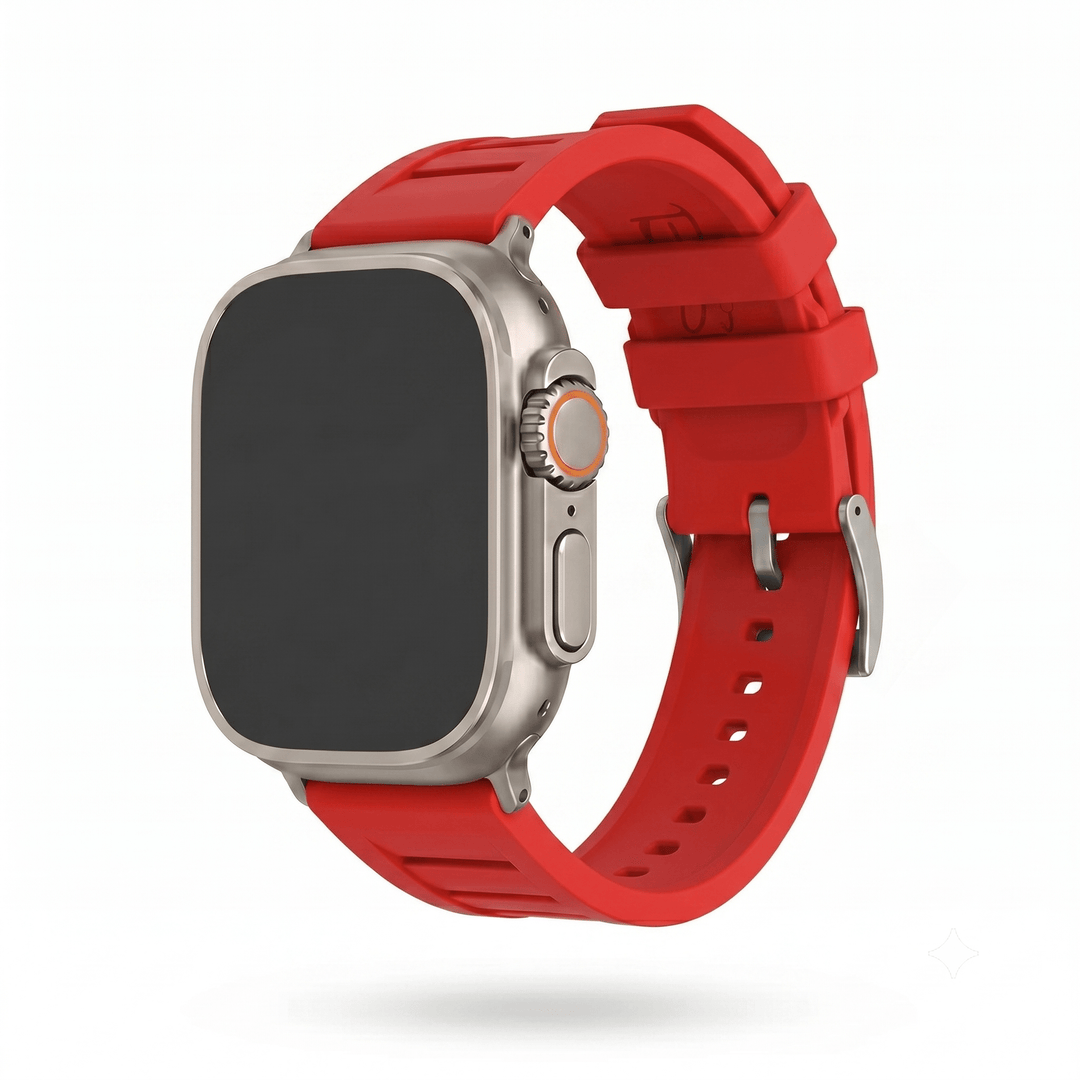 Shark Gill Rubber Band - For Apple Watch ULTRA - Red - BluShark Straps