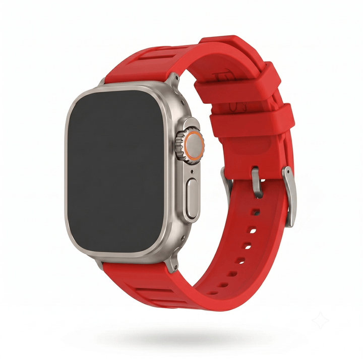 Shark Gill Rubber Band - For Apple Watch ULTRA - Red - BluShark Straps