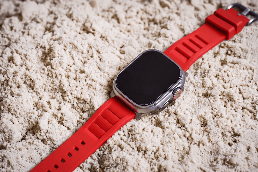 Shark Gill Rubber Band - For Apple Watch ULTRA - Red - BluShark Straps