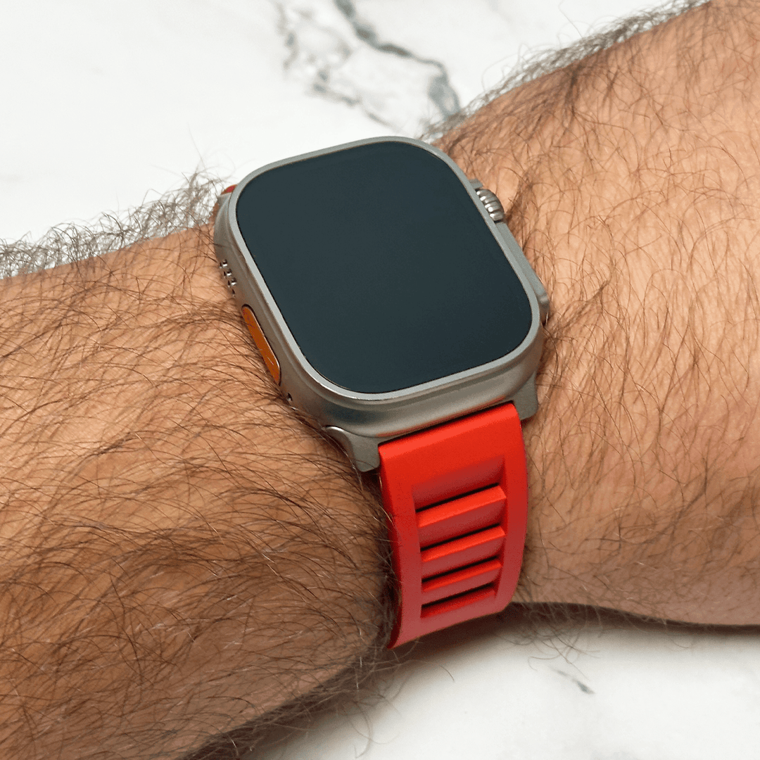 Shark Gill Rubber Band - For Apple Watch ULTRA - Red - BluShark Straps
