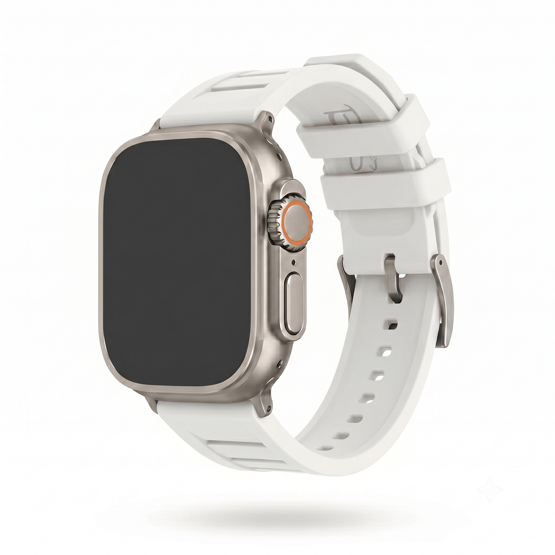Shark Gill Rubber Band - For Apple Watch ULTRA - White - BluShark Straps
