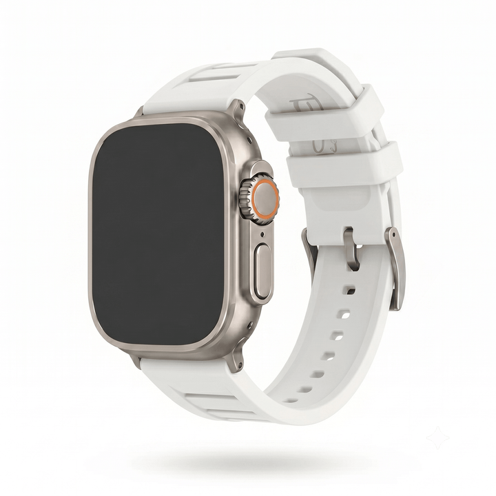 Shark Gill Rubber Band - For Apple Watch ULTRA - White - BluShark Straps