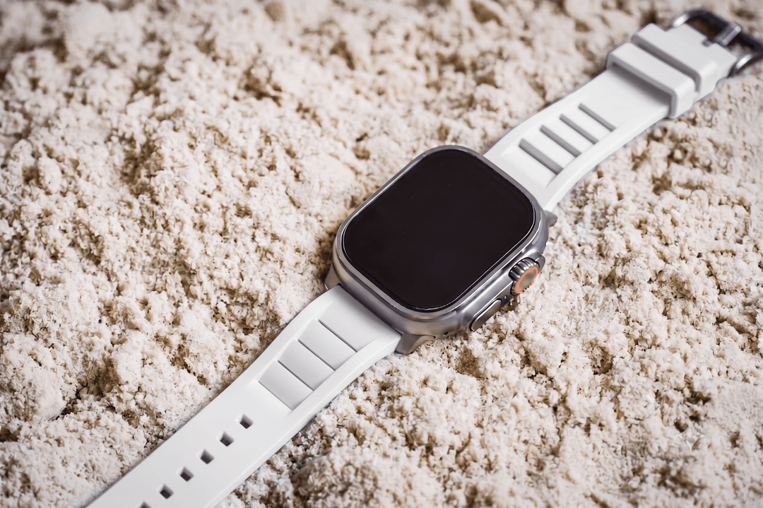 Shark Gill Rubber Band - For Apple Watch ULTRA - White - BluShark Straps