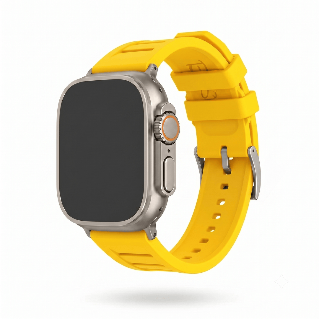 Shark Gill Rubber Band - For Apple Watch ULTRA - Yellow - BluShark Straps