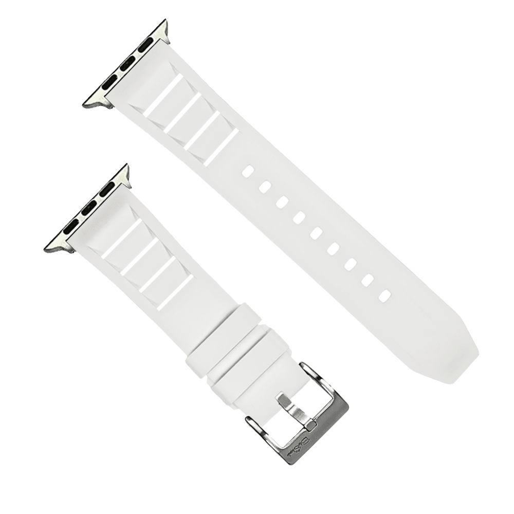 Shark Gill Rubber Band – For Apple Watch - White - BluShark Straps