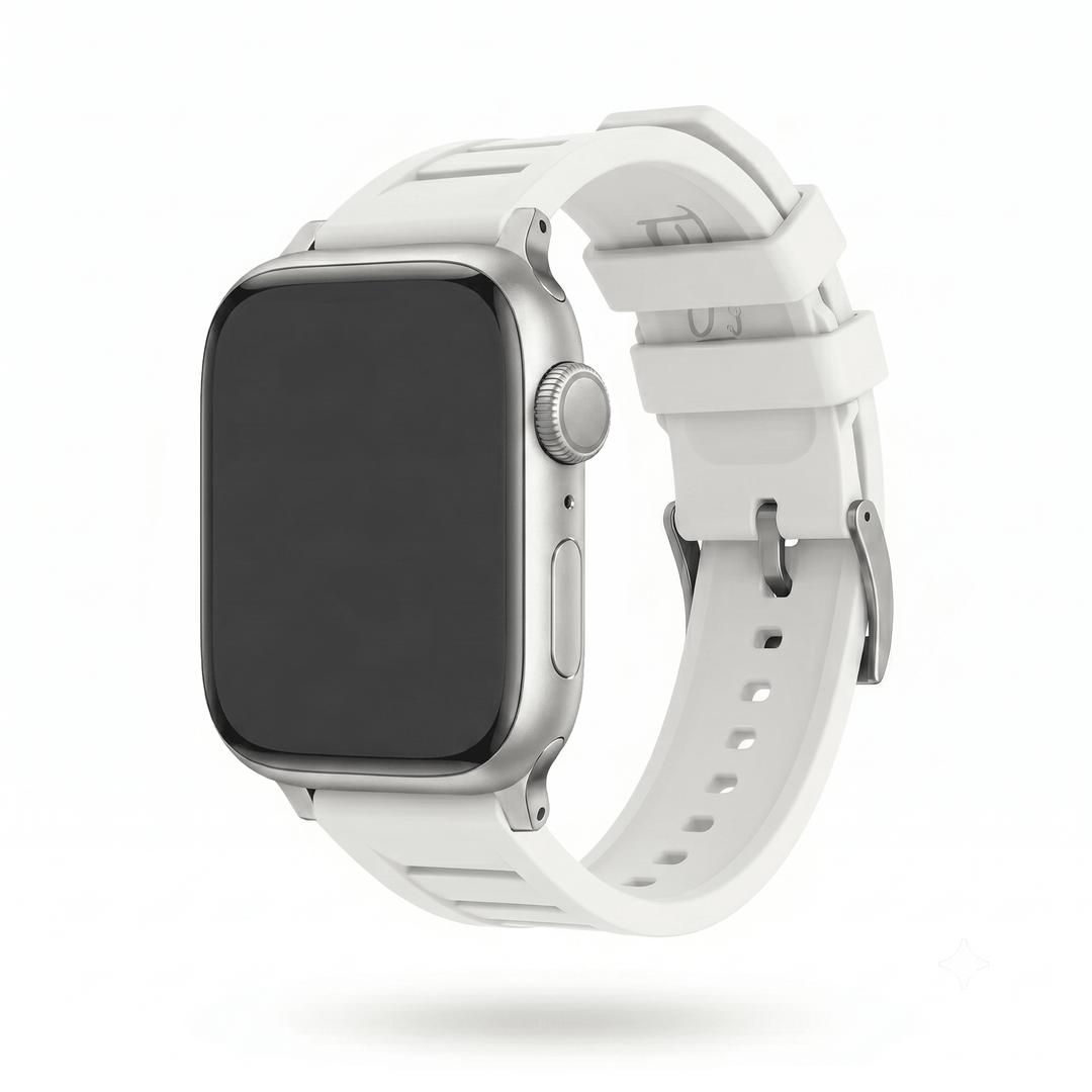 Shark Gill Rubber Band – For Apple Watch - White - BluShark Straps