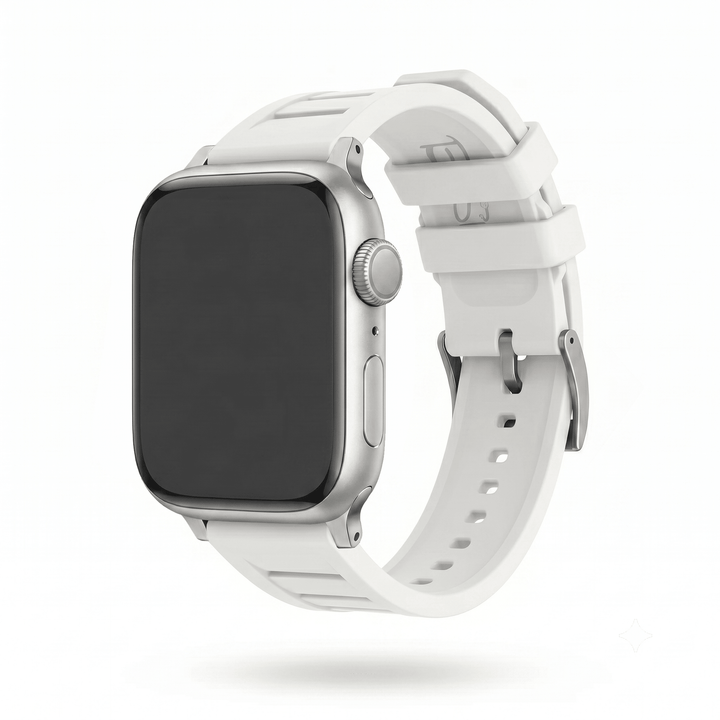 Shark Gill Rubber Band – For Apple Watch - White - BluShark Straps