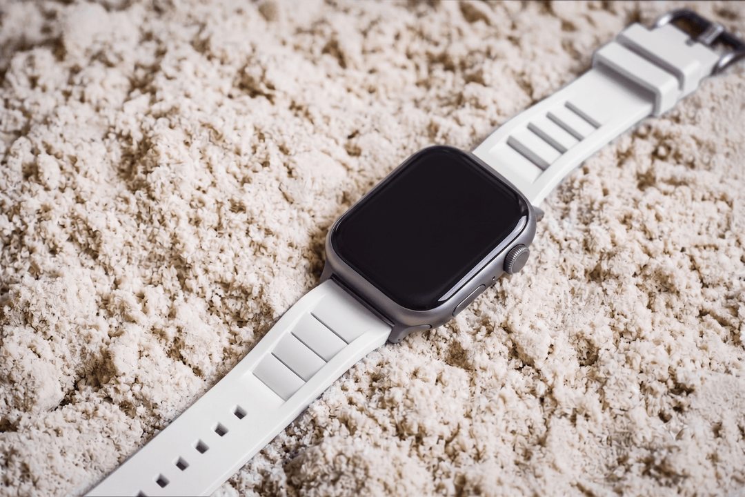 Shark Gill Rubber Band – For Apple Watch - White - BluShark Straps