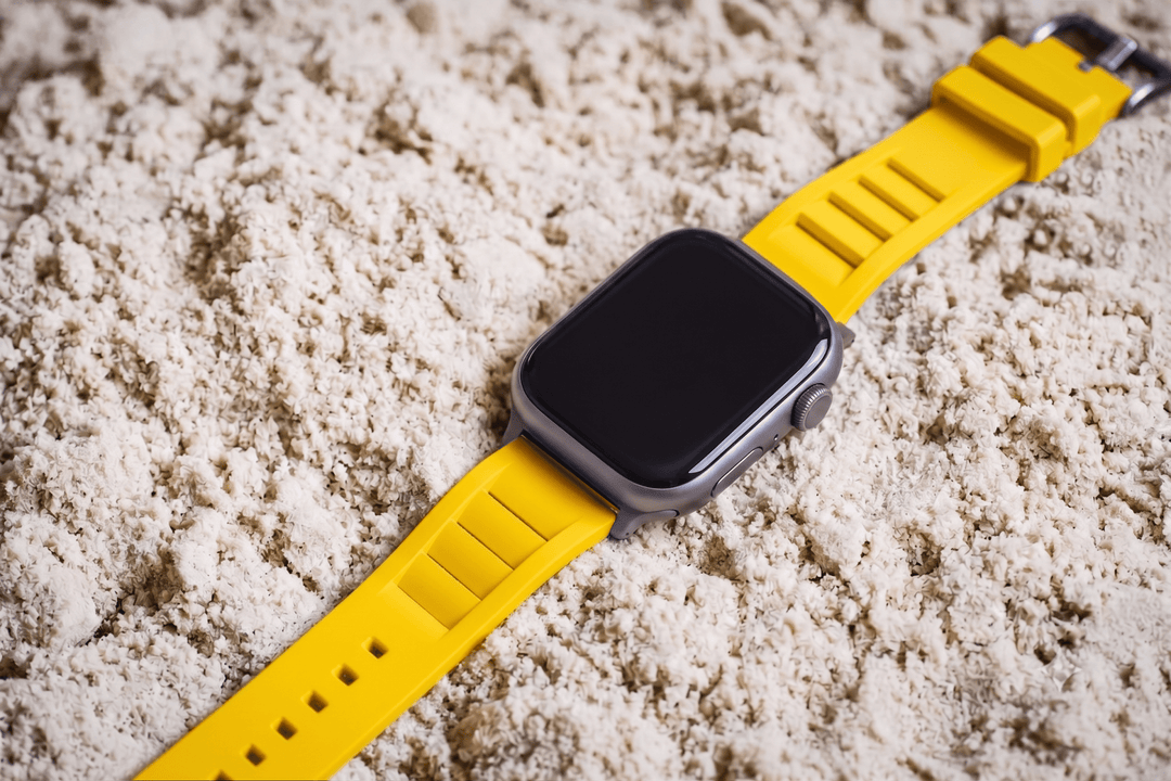 Shark Gill Rubber Band – For Apple Watch - Yellow - BluShark Straps