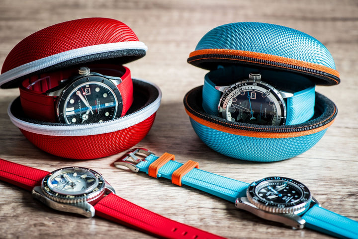 Shark Skin Diver Down Watch Strap & Matching Travel Pod Bundle - BluShark Straps