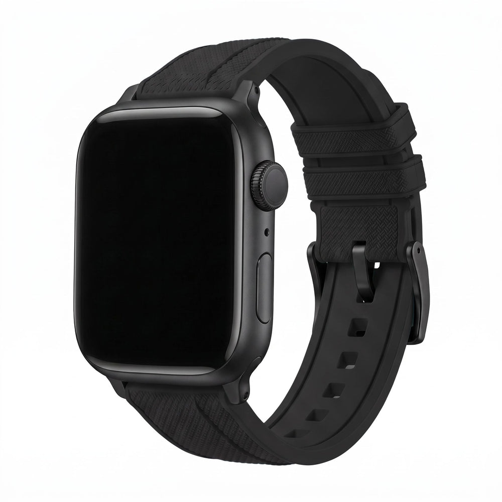 Shark Skin Rubber Band – For Apple Watch - Black - BluShark Straps