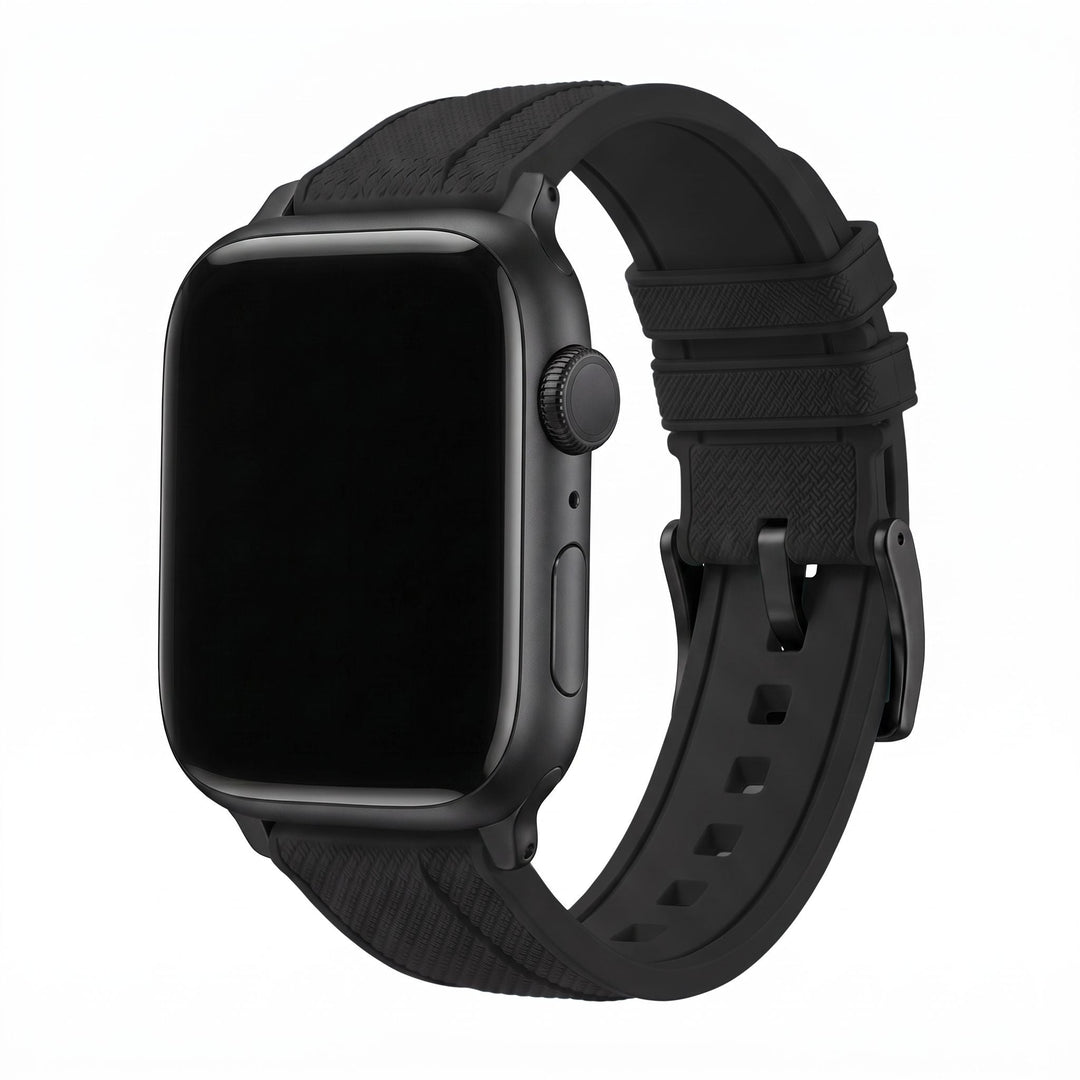 Shark Skin Rubber Band – For Apple Watch - Black - BluShark Straps