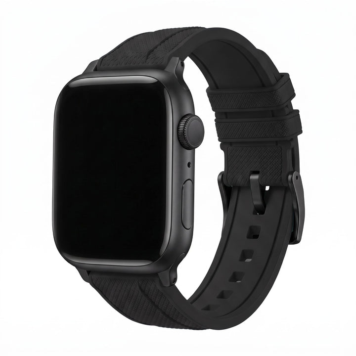 Shark Skin Rubber Band – For Apple Watch - Black - BluShark Straps