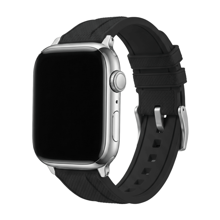 Shark Skin Rubber Band – For Apple Watch - Black - BluShark Straps