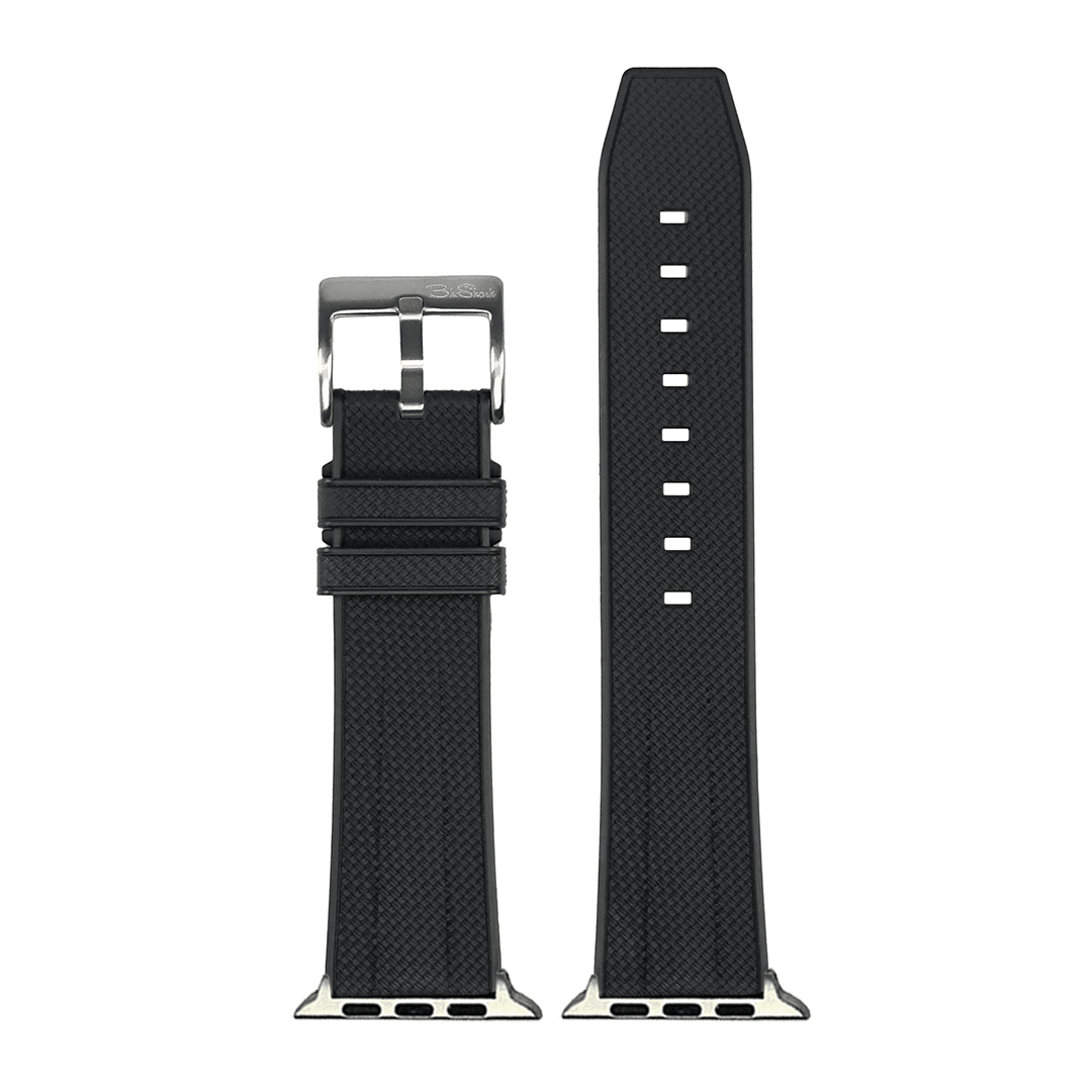 Shark Skin Rubber Band – For Apple Watch - Black - BluShark Straps