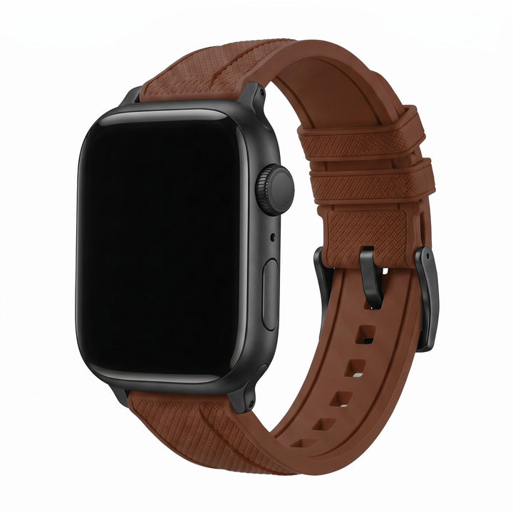Shark Skin Rubber Band – For Apple Watch - Brown - BluShark Straps