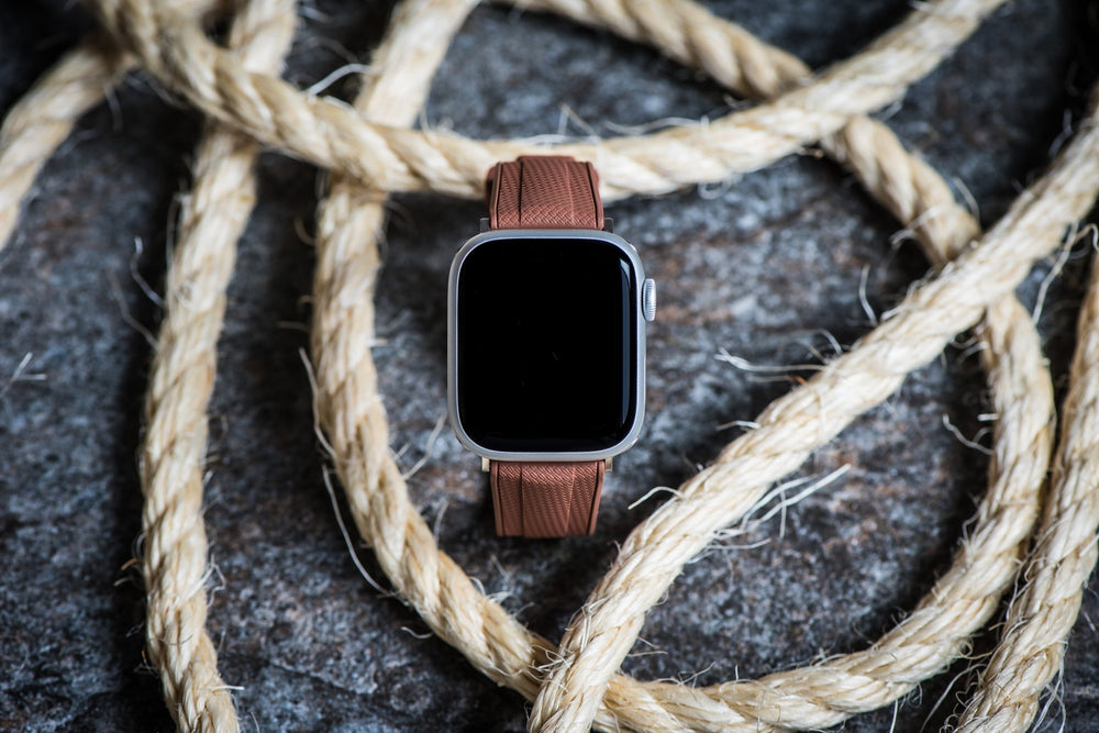 Shark Skin Rubber Band – For Apple Watch - Brown - BluShark Straps