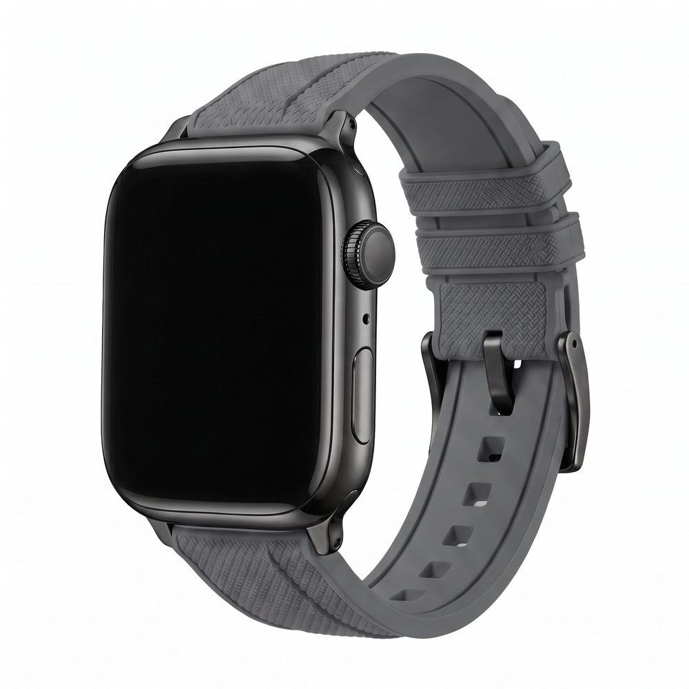 Shark Skin Rubber Band – For Apple Watch - Gray - BluShark Straps