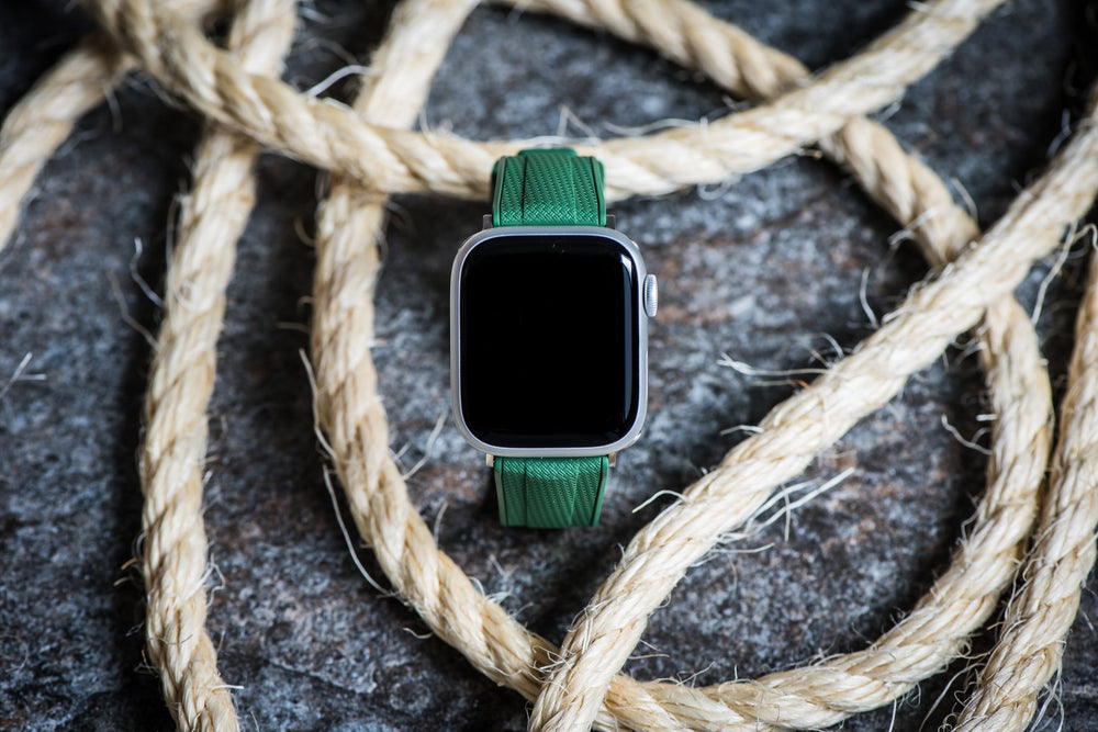 Shark Skin Rubber Band – For Apple Watch - Green - BluShark Straps