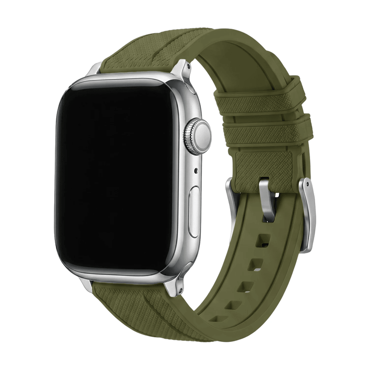 Shark Skin Rubber Band – For Apple Watch - Olive - BluShark Straps
