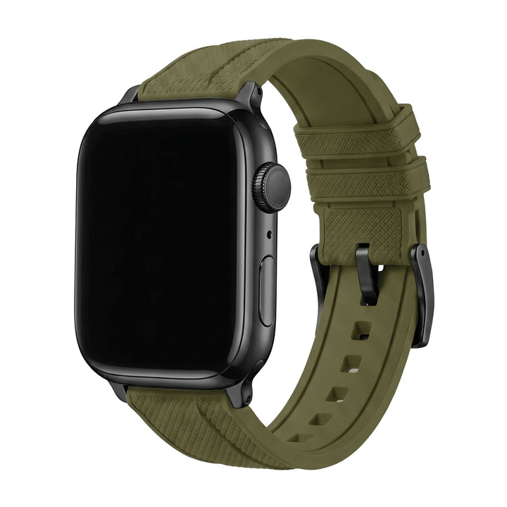 Shark Skin Rubber Band – For Apple Watch - Olive - BluShark Straps