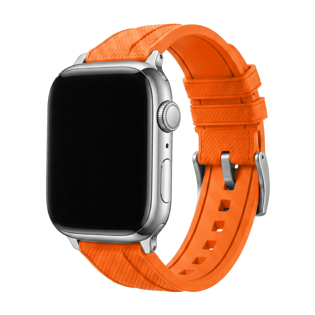 Shark Skin Rubber Band – For Apple Watch - Orange - BluShark Straps