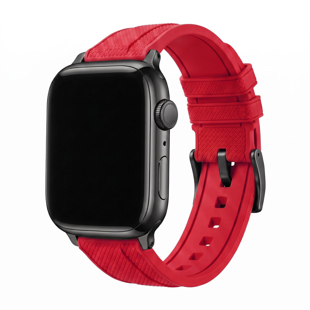 Shark Skin Rubber Band – For Apple Watch - Red - BluShark Straps
