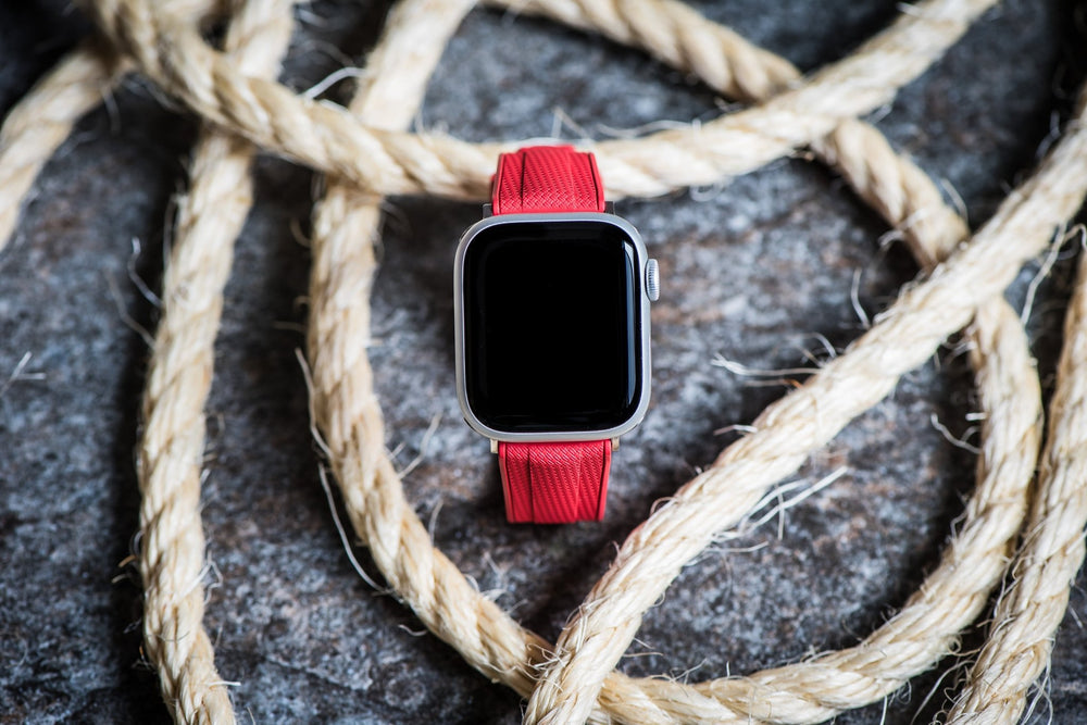 Shark Skin Rubber Band – For Apple Watch - Red - BluShark Straps