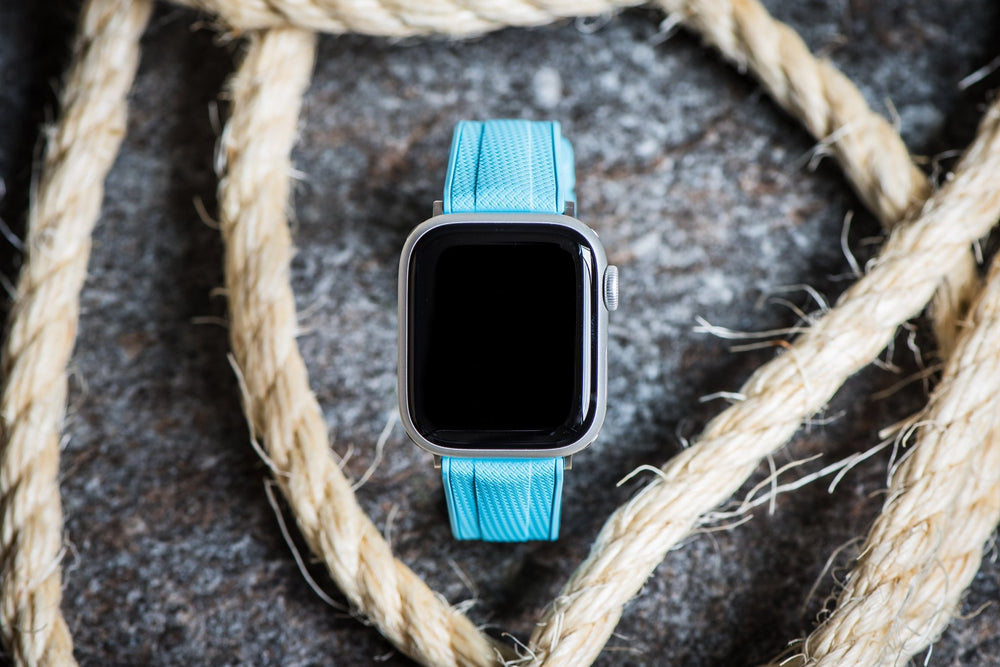Shark Skin Rubber Band – For Apple Watch - Sky Blue - BluShark Straps