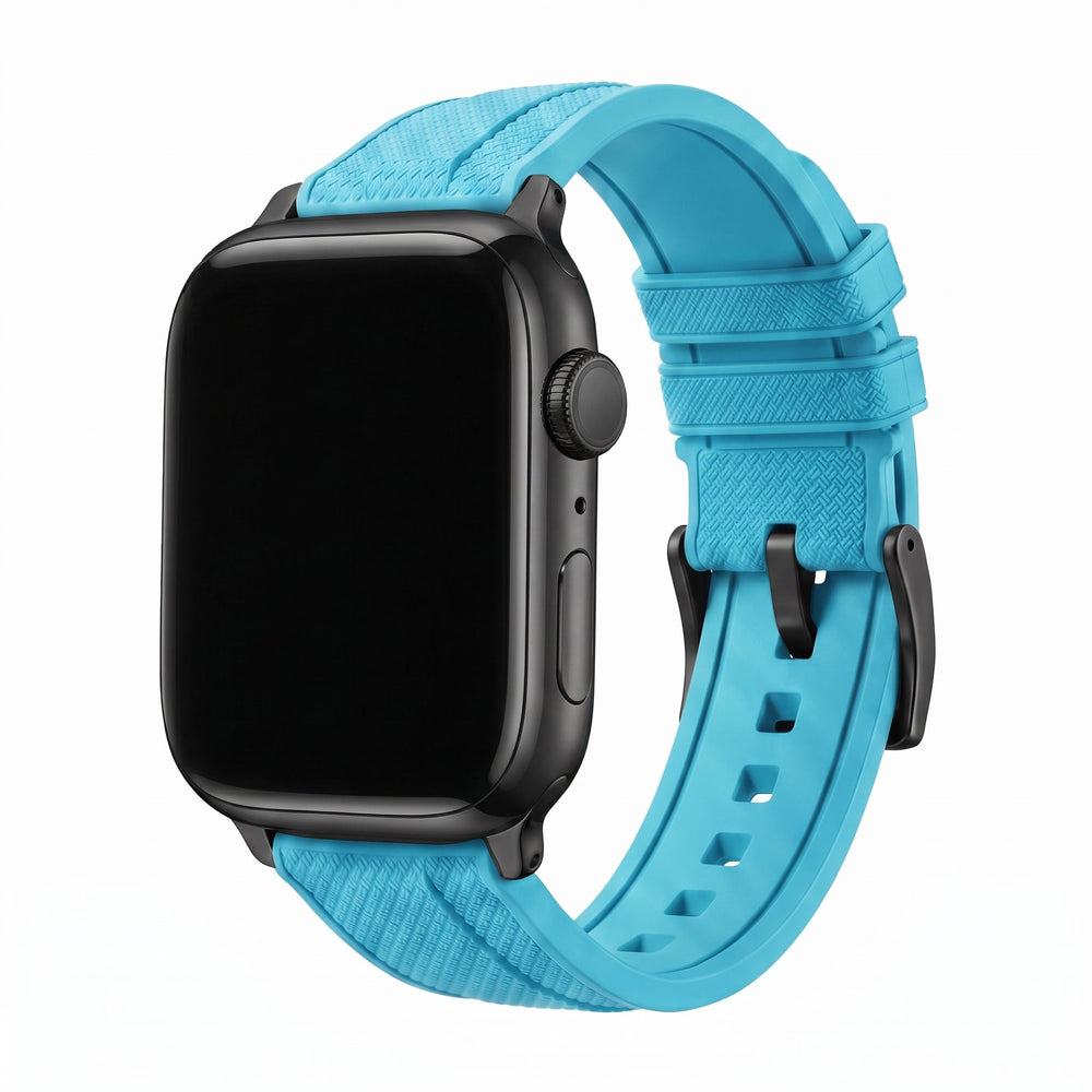 Shark Skin Rubber Band – For Apple Watch - Sky Blue - BluShark Straps