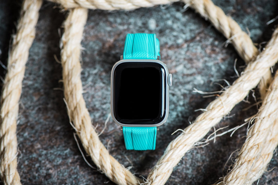 Shark Skin Rubber Band – For Apple Watch - Turquoise - BluShark Straps