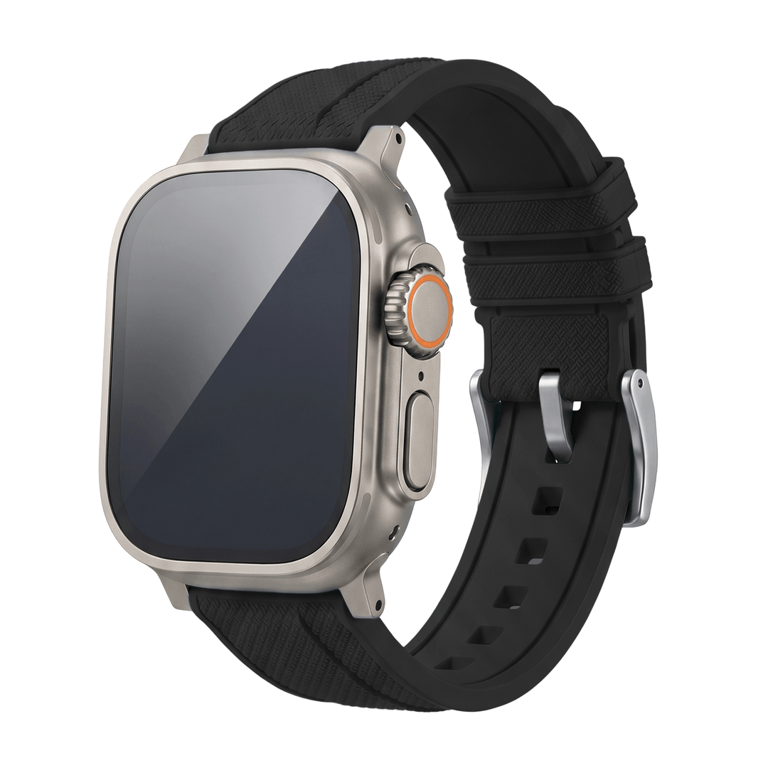 Shark Skin Rubber Band - For Apple Watch ULTRA - Black - BluShark Straps