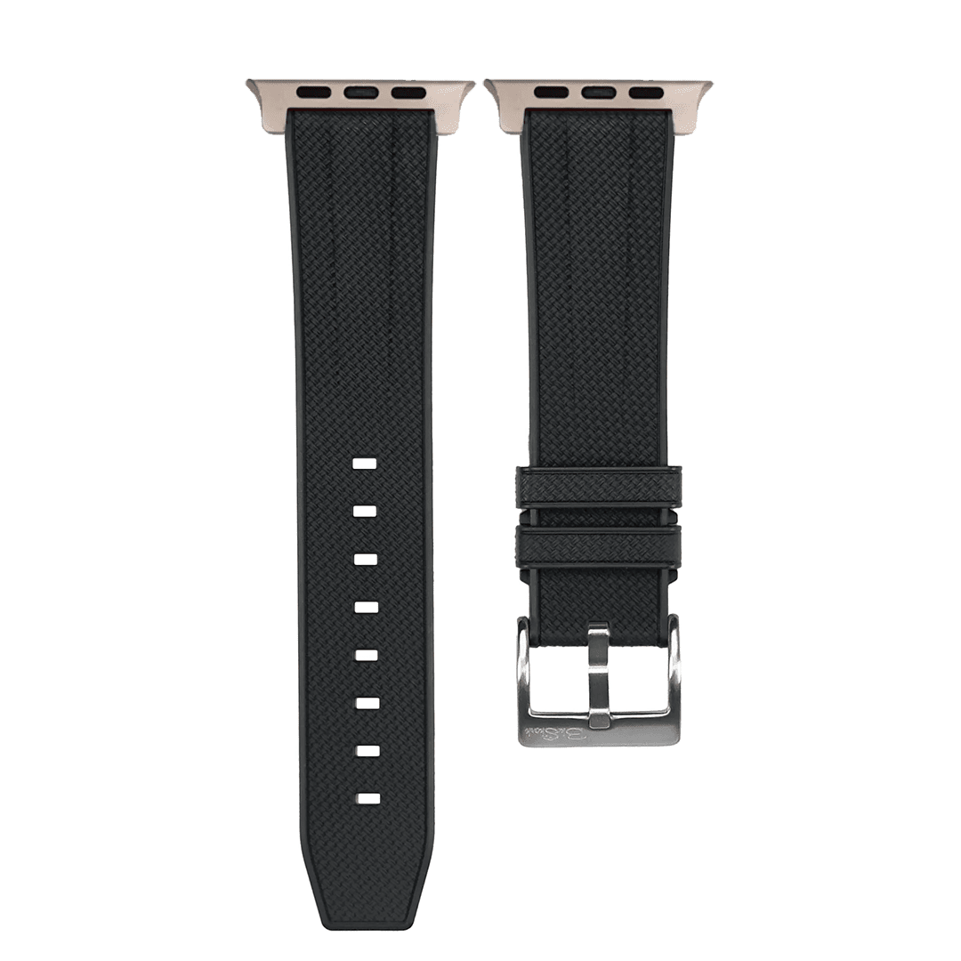 Shark Skin Rubber Band - For Apple Watch ULTRA - Black - BluShark Straps