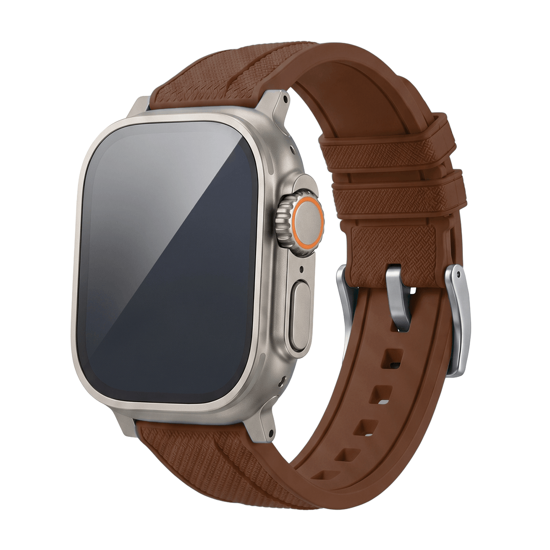 Shark Skin Rubber Band - For Apple Watch ULTRA - Brown - BluShark Straps