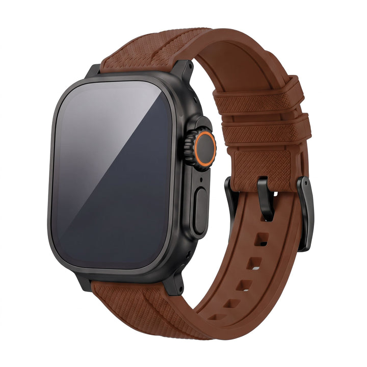 Shark Skin Rubber Band - For Apple Watch ULTRA - Brown - BluShark Straps