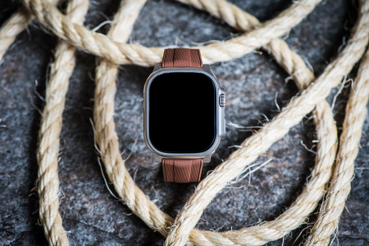 Shark Skin Rubber Band - For Apple Watch ULTRA - Brown - BluShark Straps