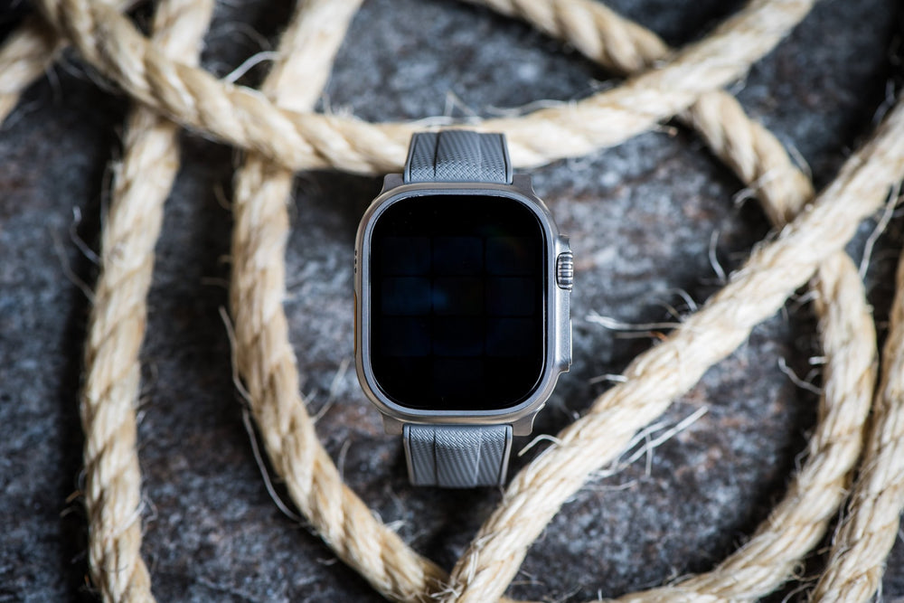 Shark Skin Rubber Band - For Apple Watch ULTRA - Gray - BluShark Straps