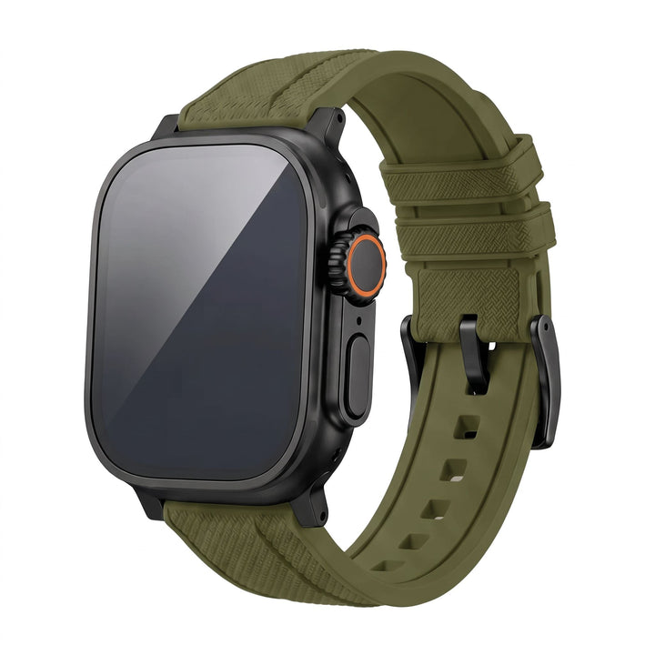 Shark Skin Rubber Band - For Apple Watch ULTRA - Olive - BluShark Straps
