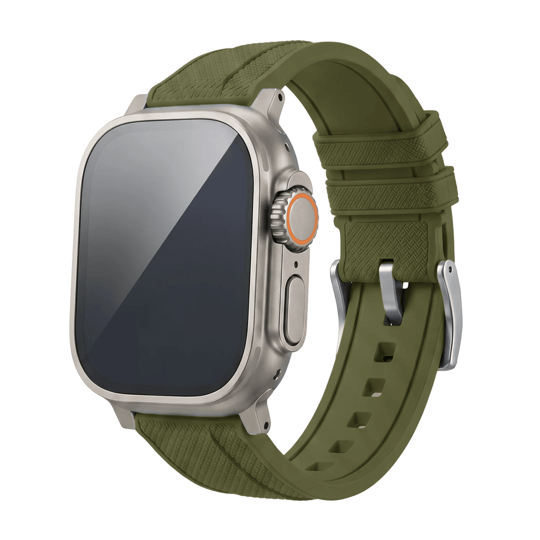 Shark Skin Rubber Band - For Apple Watch ULTRA - Olive - BluShark Straps