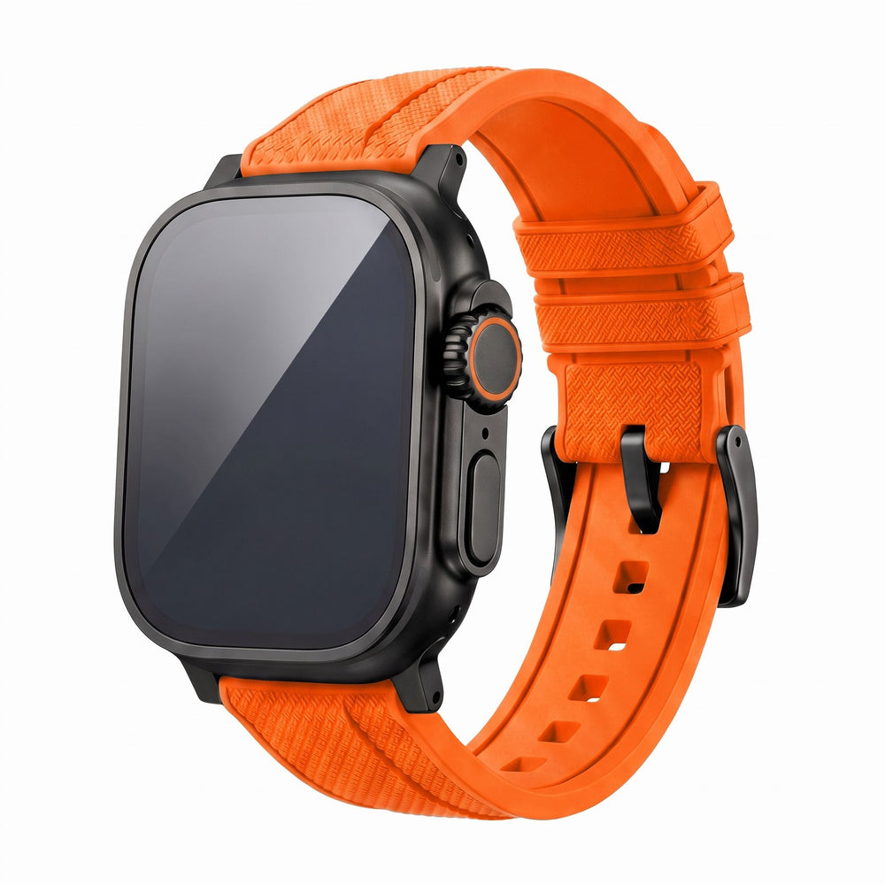 Shark Skin Rubber Band - For Apple Watch ULTRA - Orange - BluShark Straps
