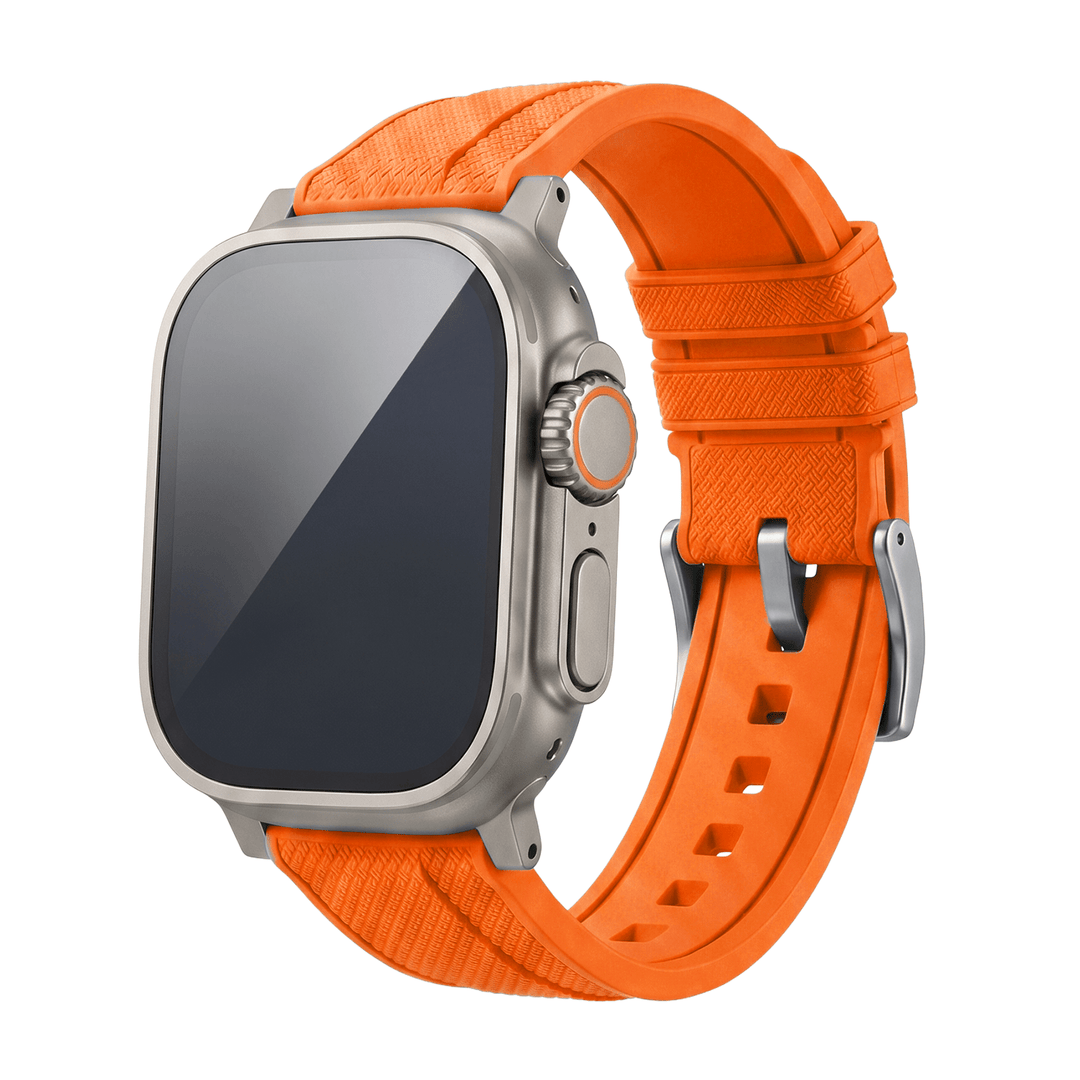 Shark Skin Rubber Band - For Apple Watch ULTRA - Orange - BluShark Straps