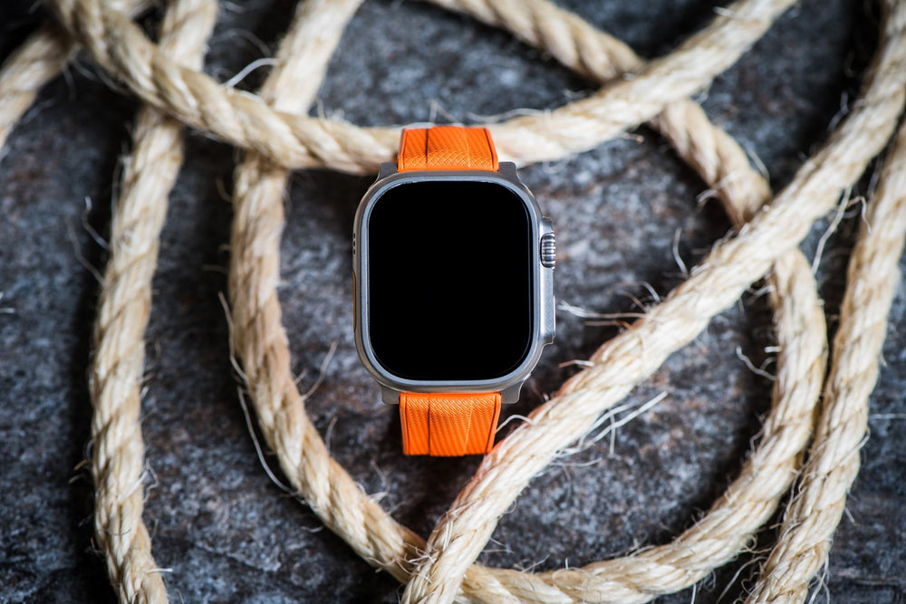 Shark Skin Rubber Band - For Apple Watch ULTRA - Orange - BluShark Straps