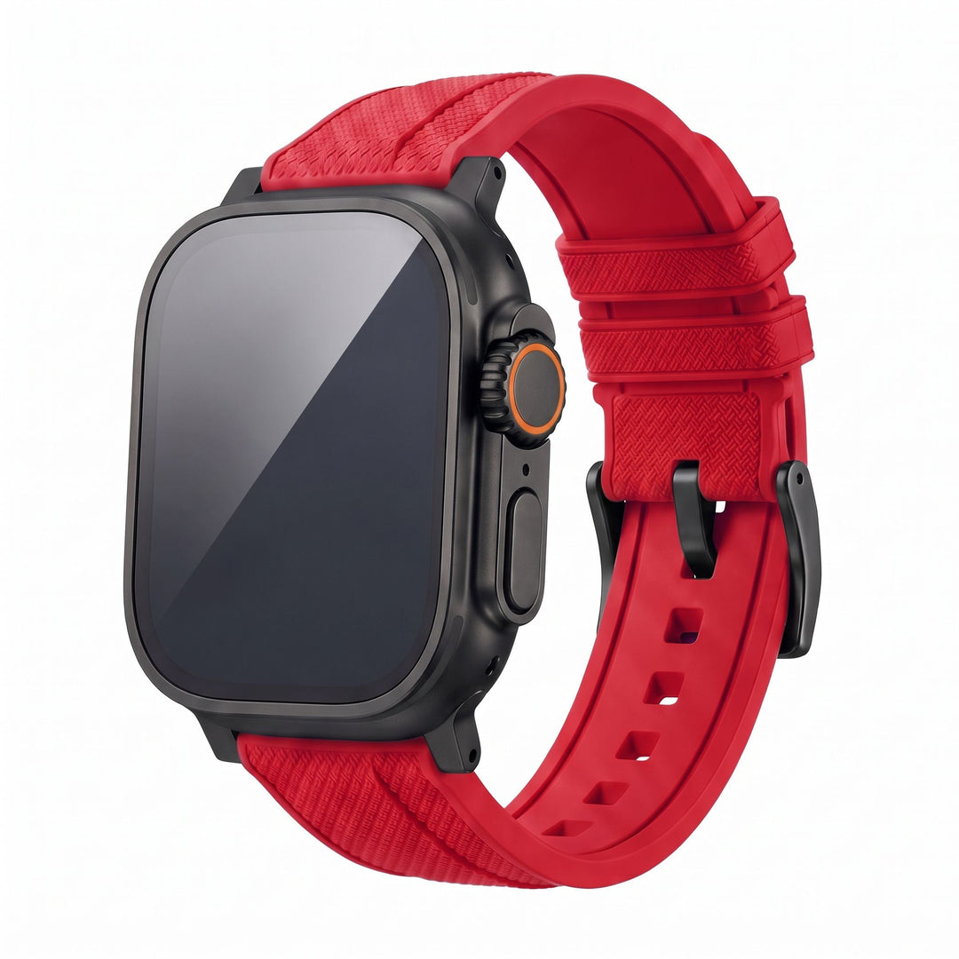 Shark Skin Rubber Band - For Apple Watch ULTRA - Red - BluShark Straps