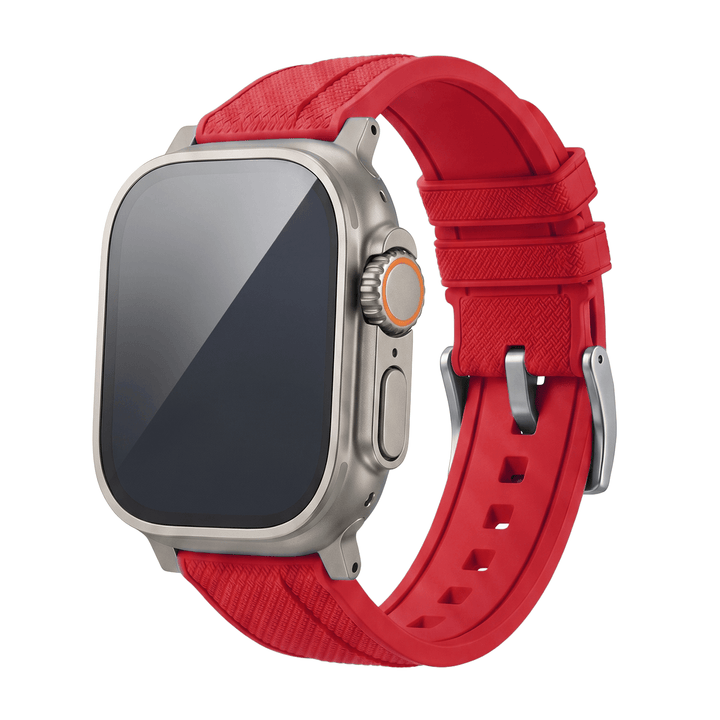 Shark Skin Rubber Band - For Apple Watch ULTRA - Red - BluShark Straps