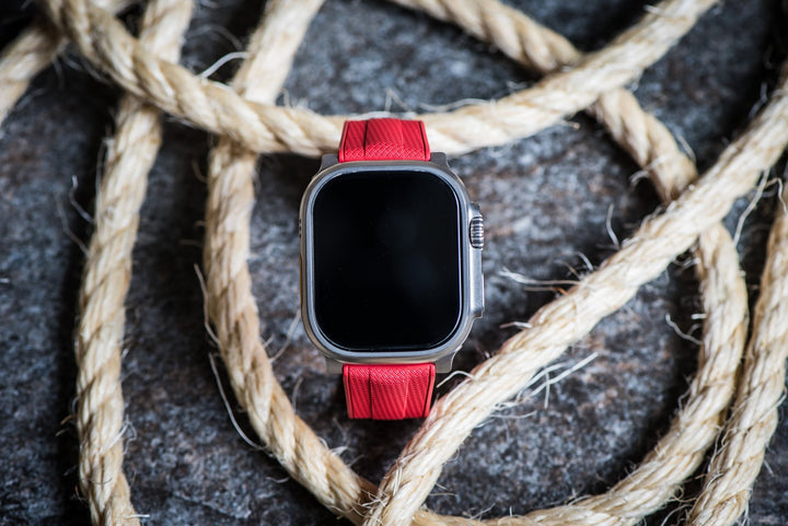 Shark Skin Rubber Band - For Apple Watch ULTRA - Red - BluShark Straps