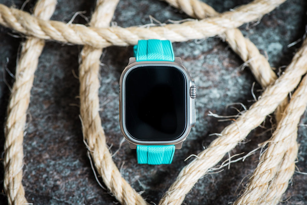Shark Skin Rubber Band - For Apple Watch ULTRA - Turquoise - BluShark Straps